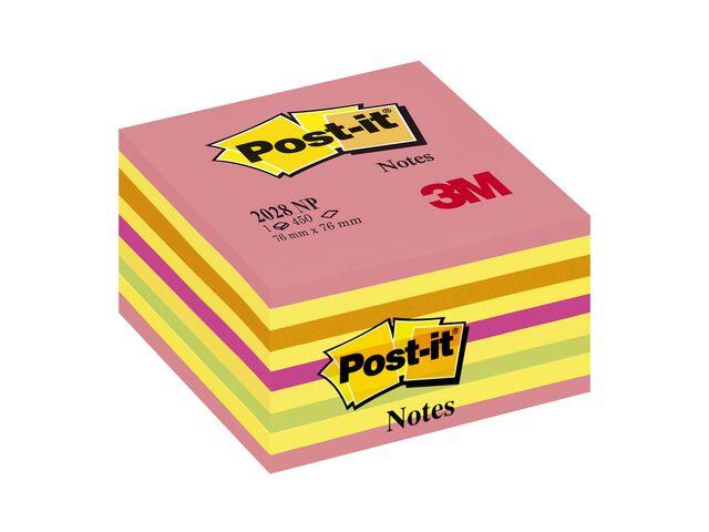 Notisblock Post-it Kub Neon Färger 76x76mm 450blad