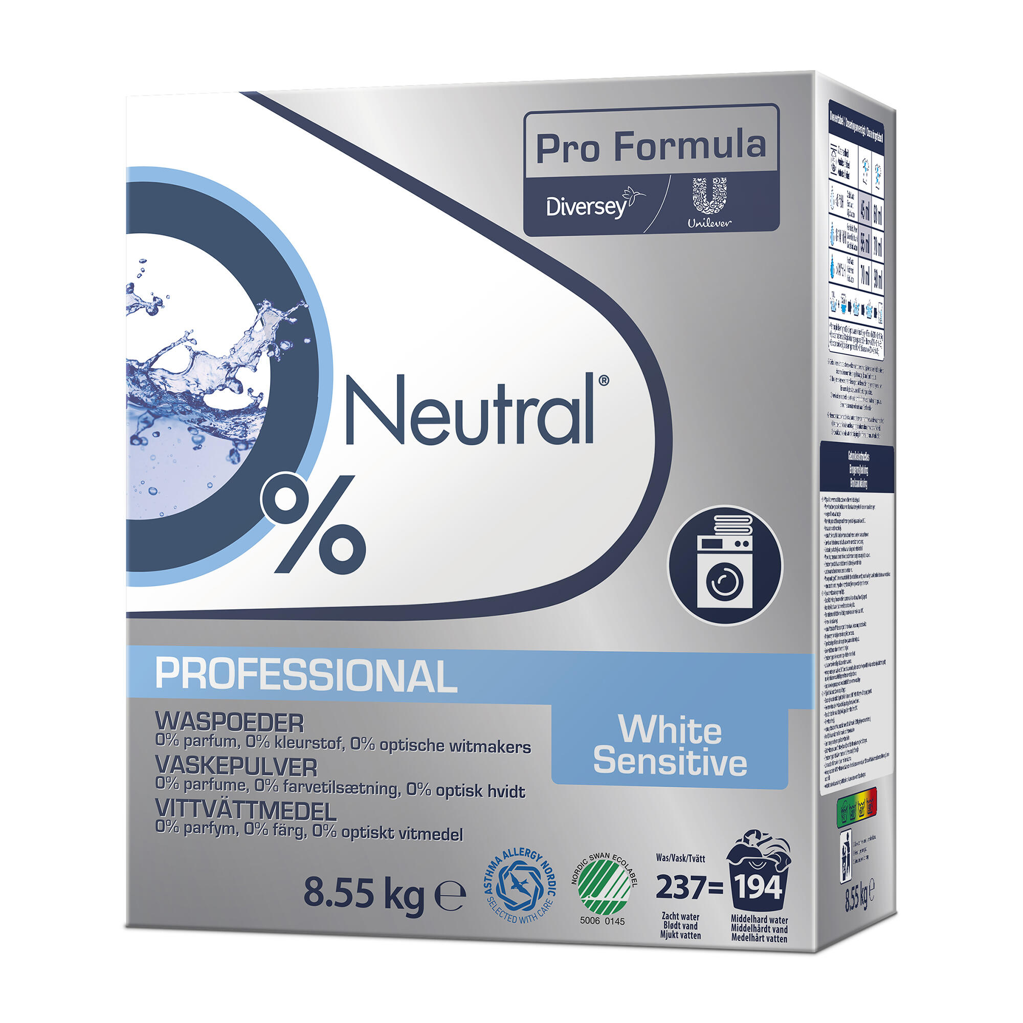 Tvättmedel Neutral Pro Formula White Sensitive 8.55kg