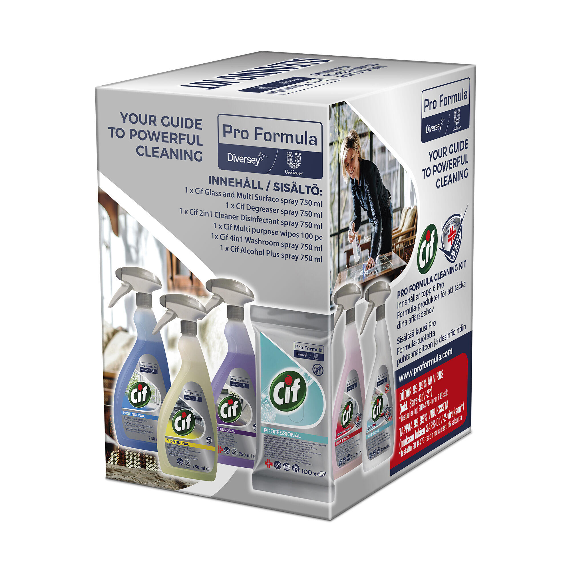 Cleaning Kit Cif Pro Formula med 6 olika Rengöringsprodukter