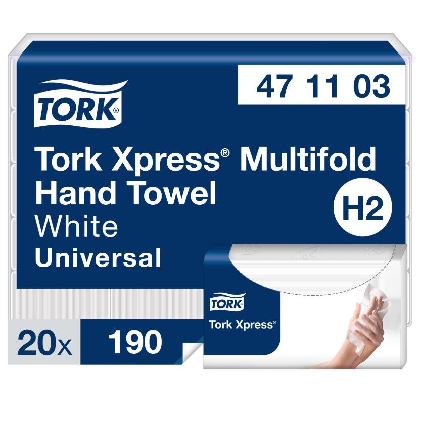 Pappershandduk Tork Universal Xpress H2 Vit 20/fp