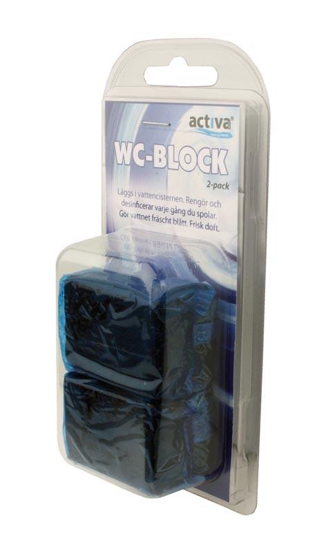 Toalettrengöring Activa Blueblock 50g 2st