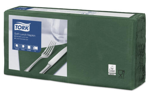 Lunchservett Tork Mjuk Advanced 3-Lagers Mörkgrön 33x33cm 150st