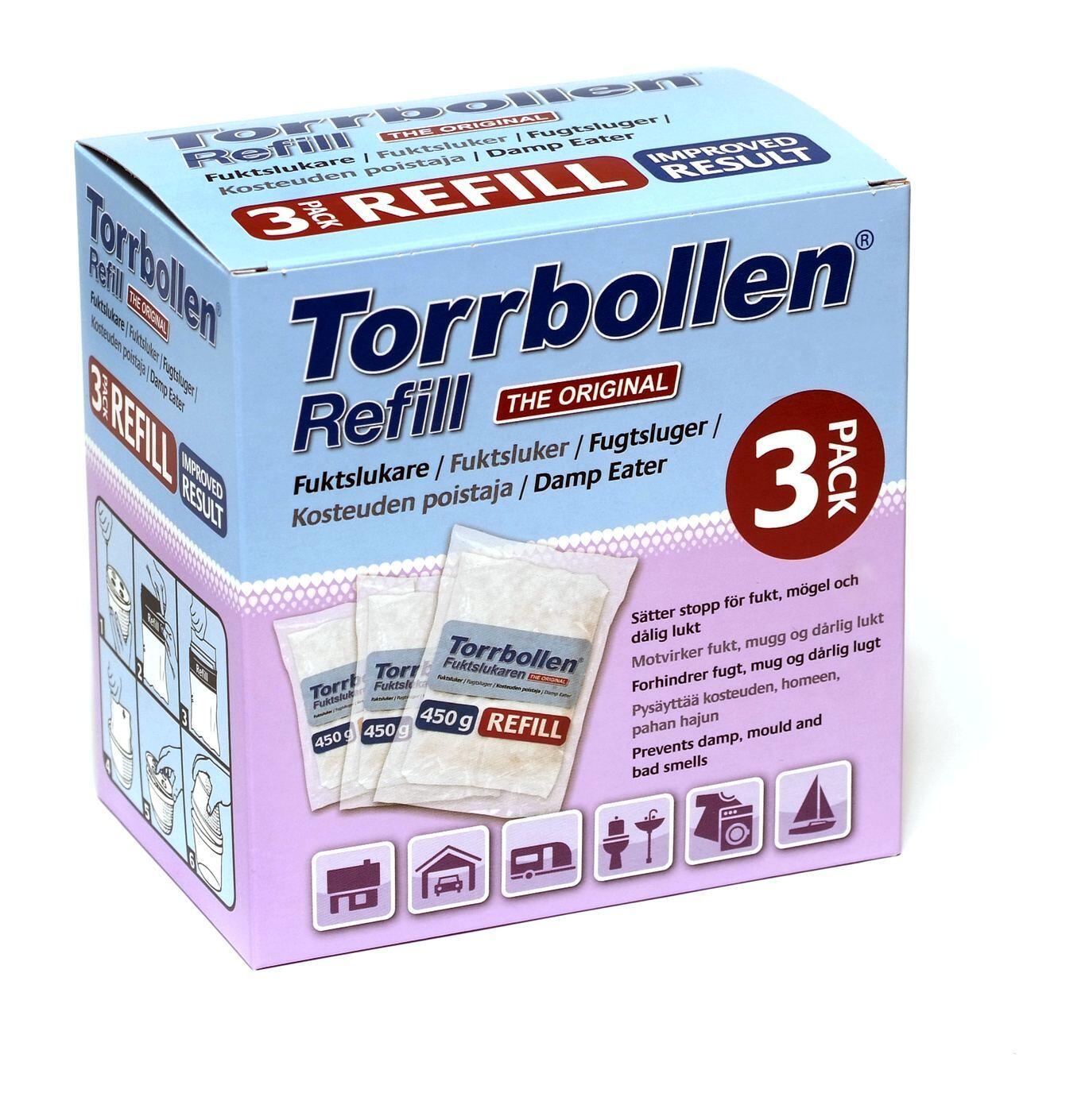 Fuktslukare Refill Torrbollen 450g 3st