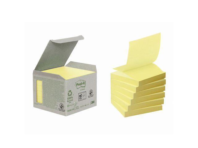 Notisblock Post-it Z-block Gul 76x76mm 6block