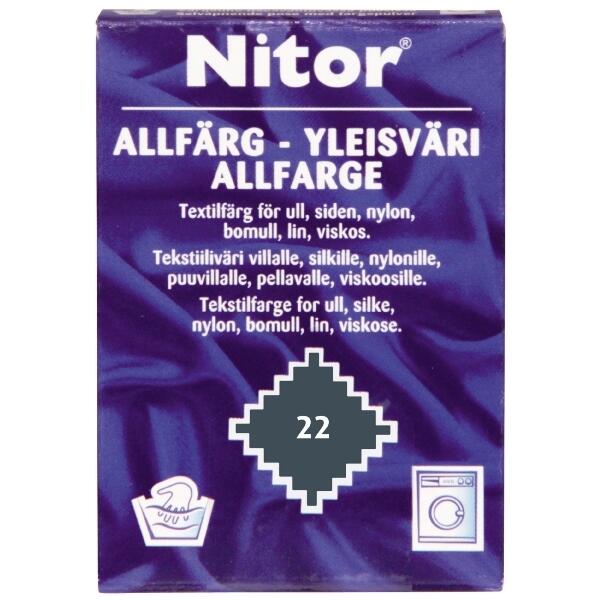 Textilfärg Allfärg Nitor 22 Stålgrå 15g